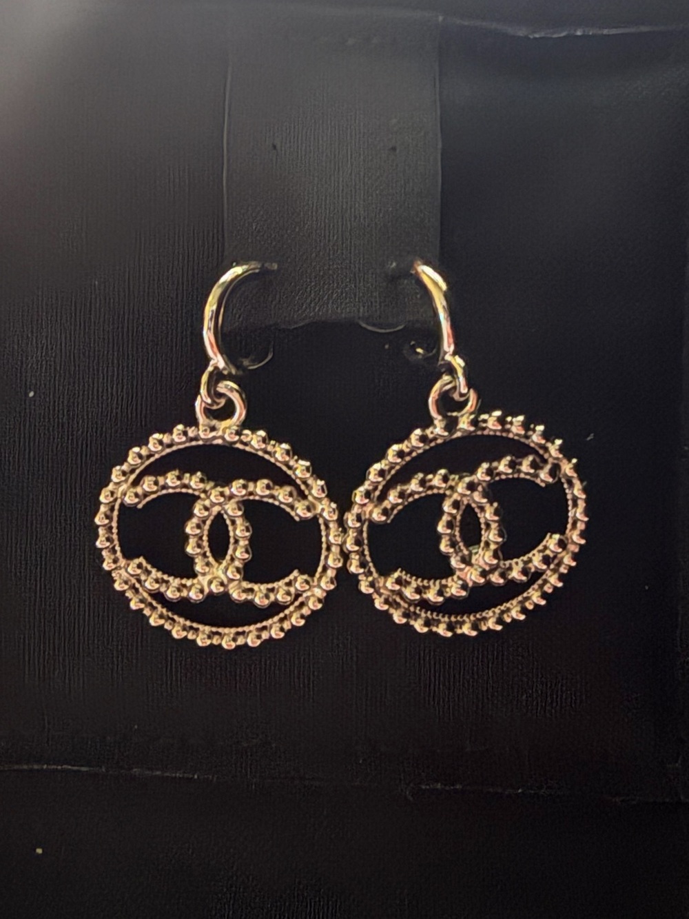 Chanel hoop drop earrings